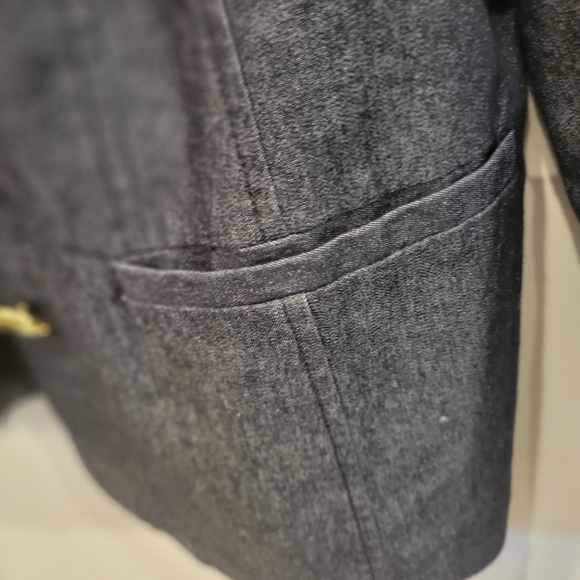 Linia By Louis Dell Olia Denim Casual Jacket Brass Buttons Lined Medium - Picture 3 of 14